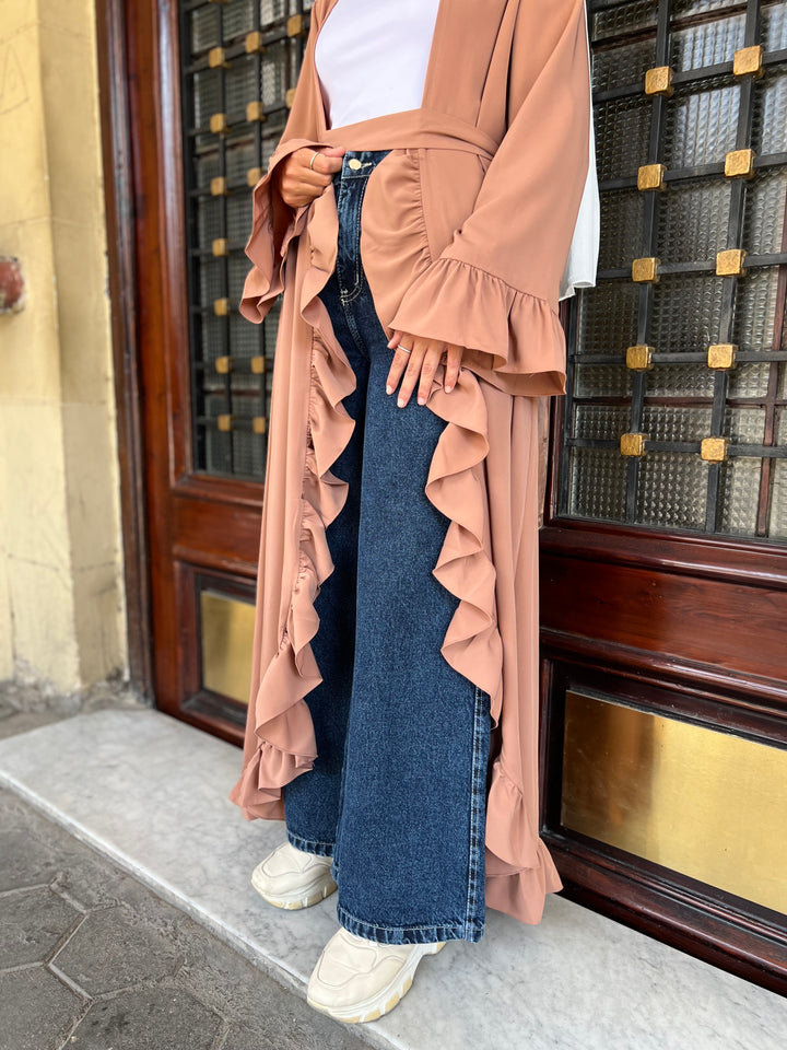 Wide leg denim pants