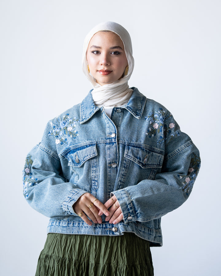 Flowers Denim Jacket