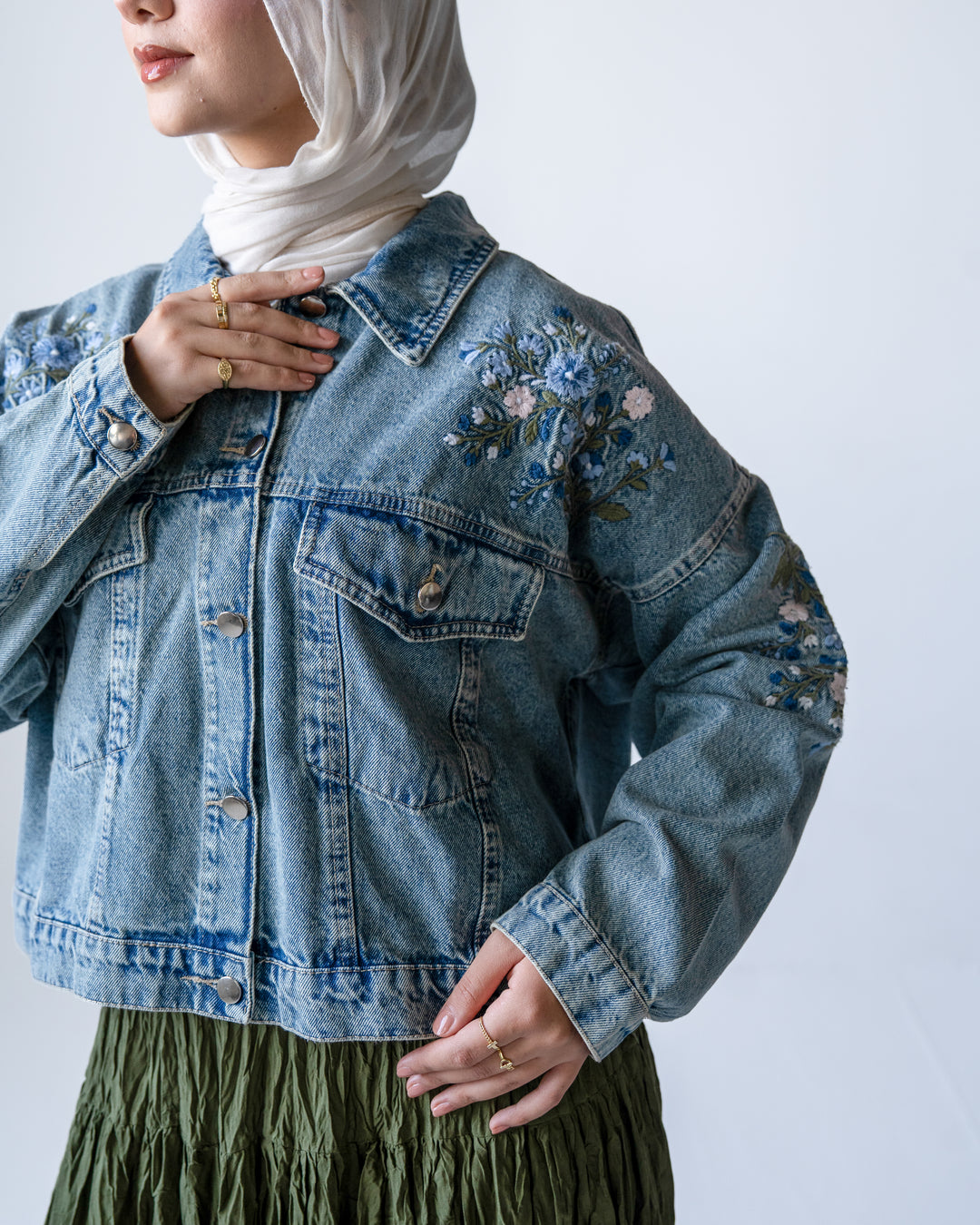 Flowers Denim Jacket
