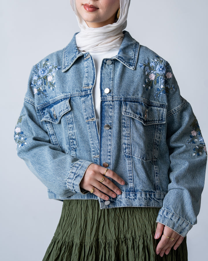 Flowers Denim Jacket