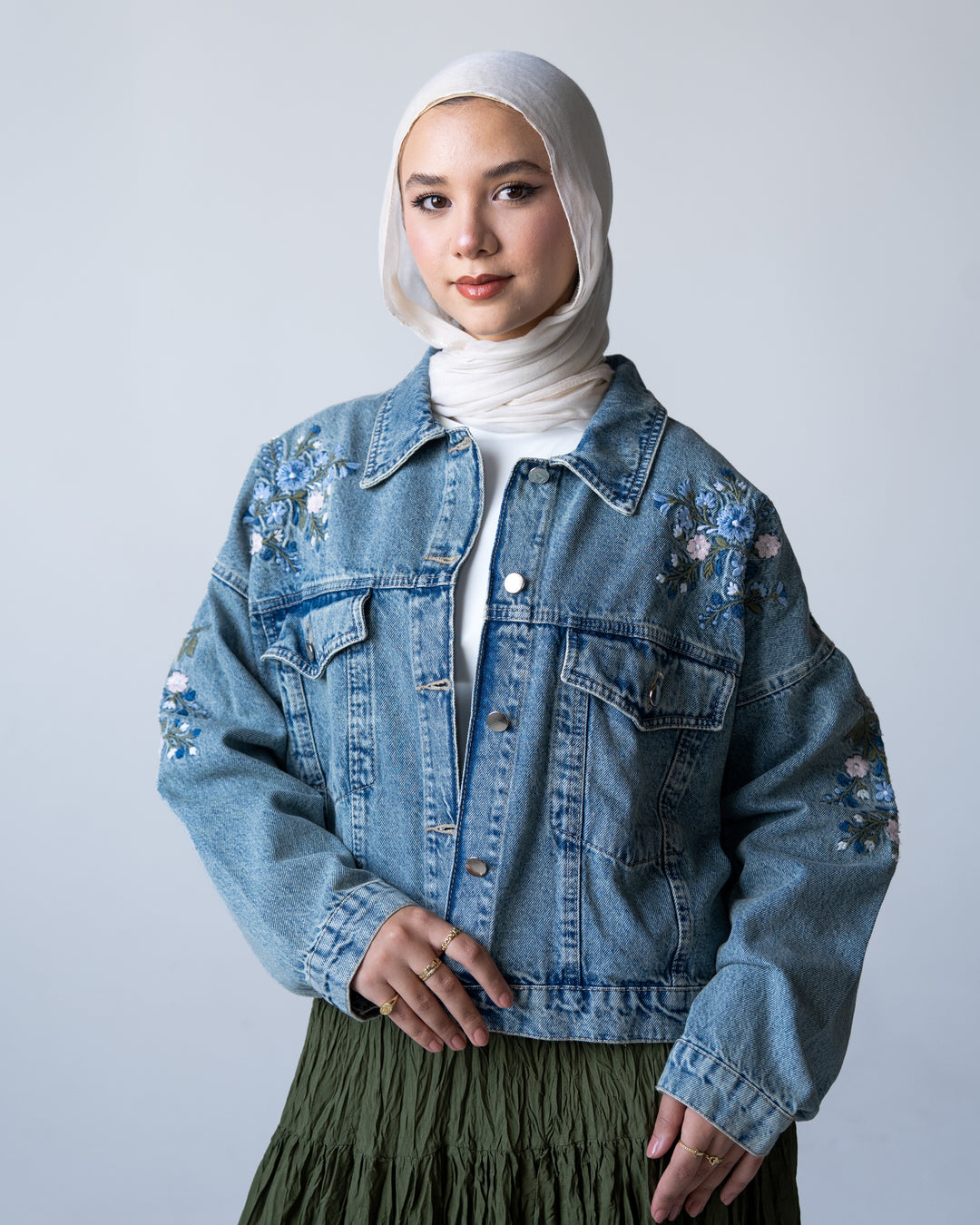 Flowers Denim Jacket