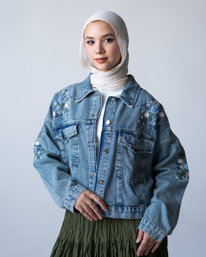 Flowers Denim Jacket