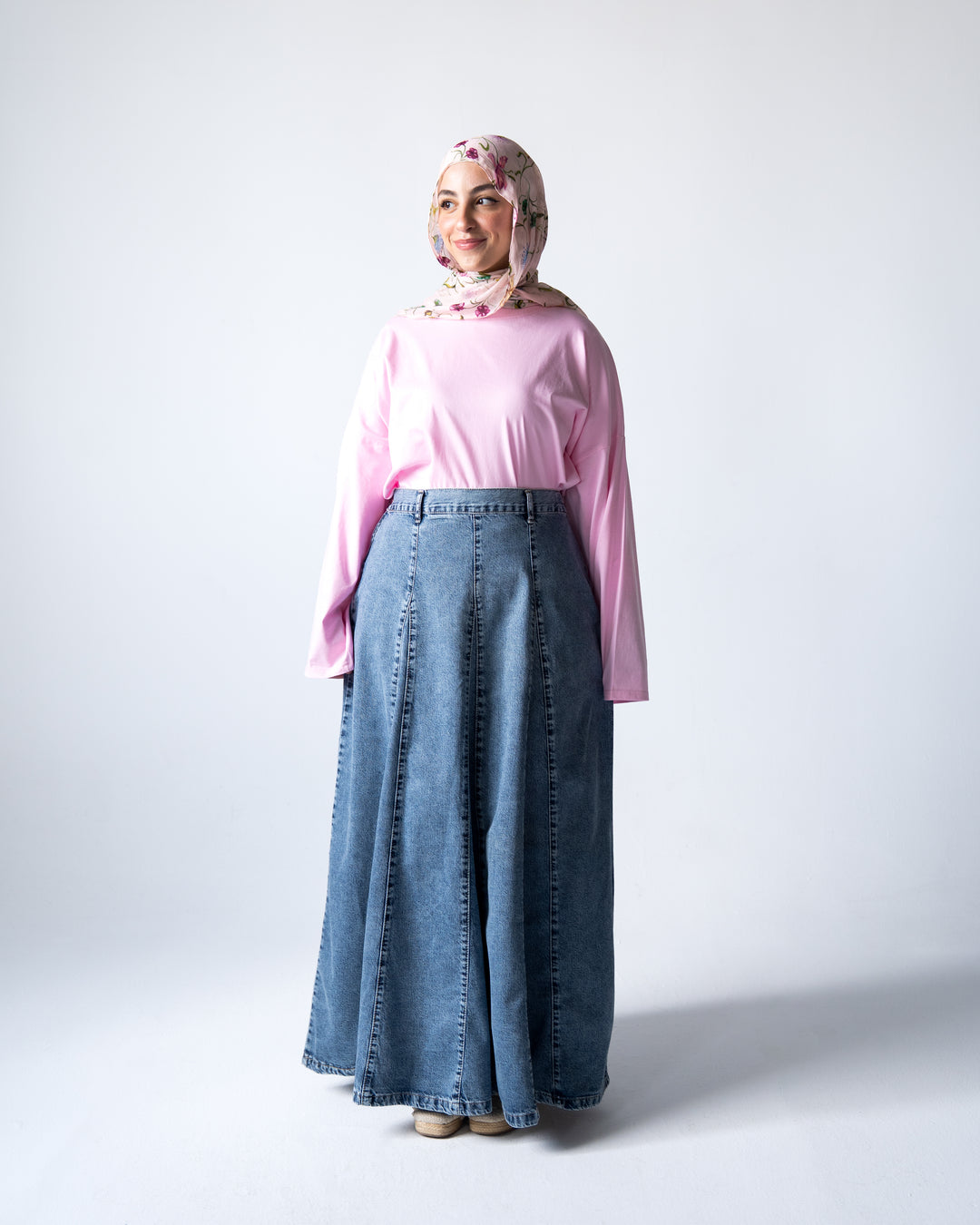 Panels Denim Skirt