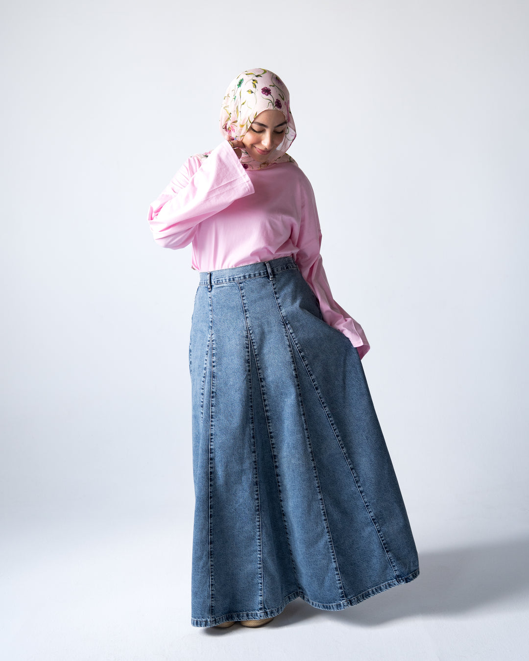 Panels Denim Skirt