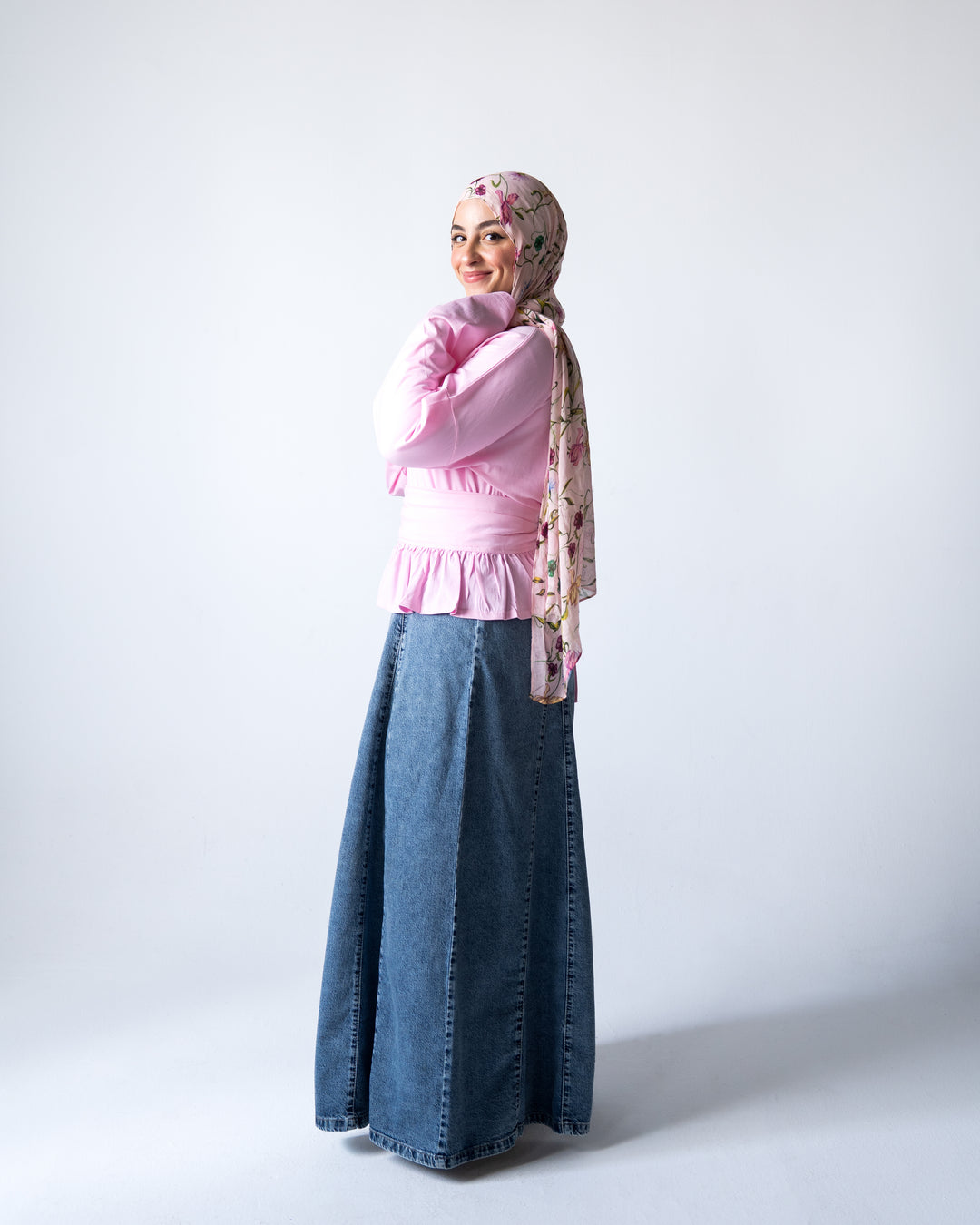 Panels Denim Skirt