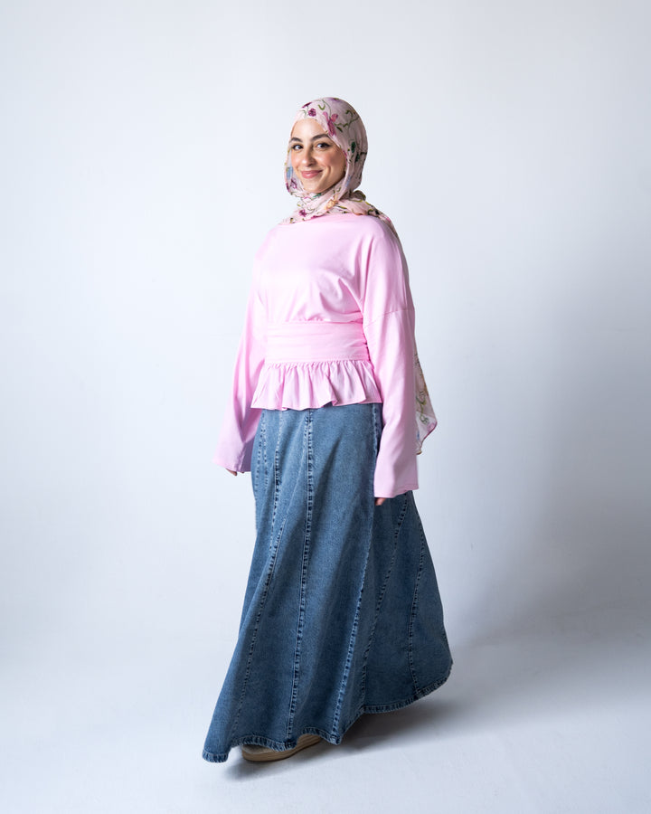 Panels Denim Skirt