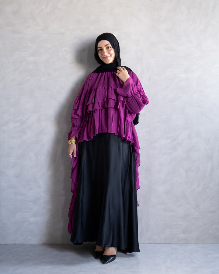 Ruffled Chiffon Cape