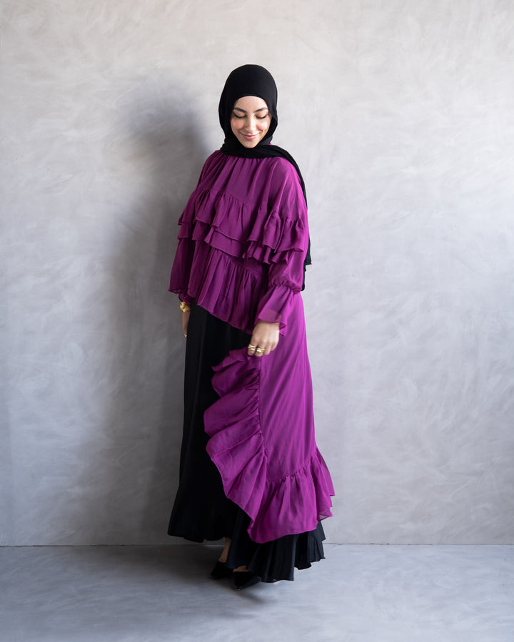 Ruffled Chiffon Cape