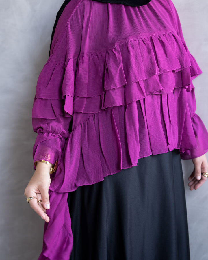 Ruffled Chiffon Cape