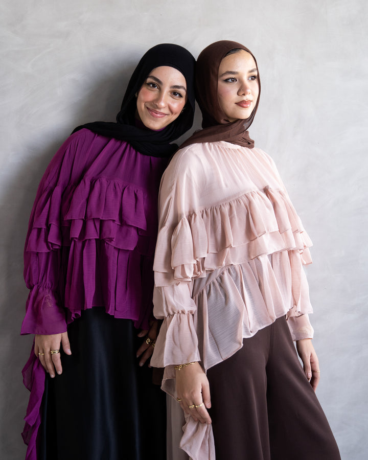 Ruffled Chiffon Cape