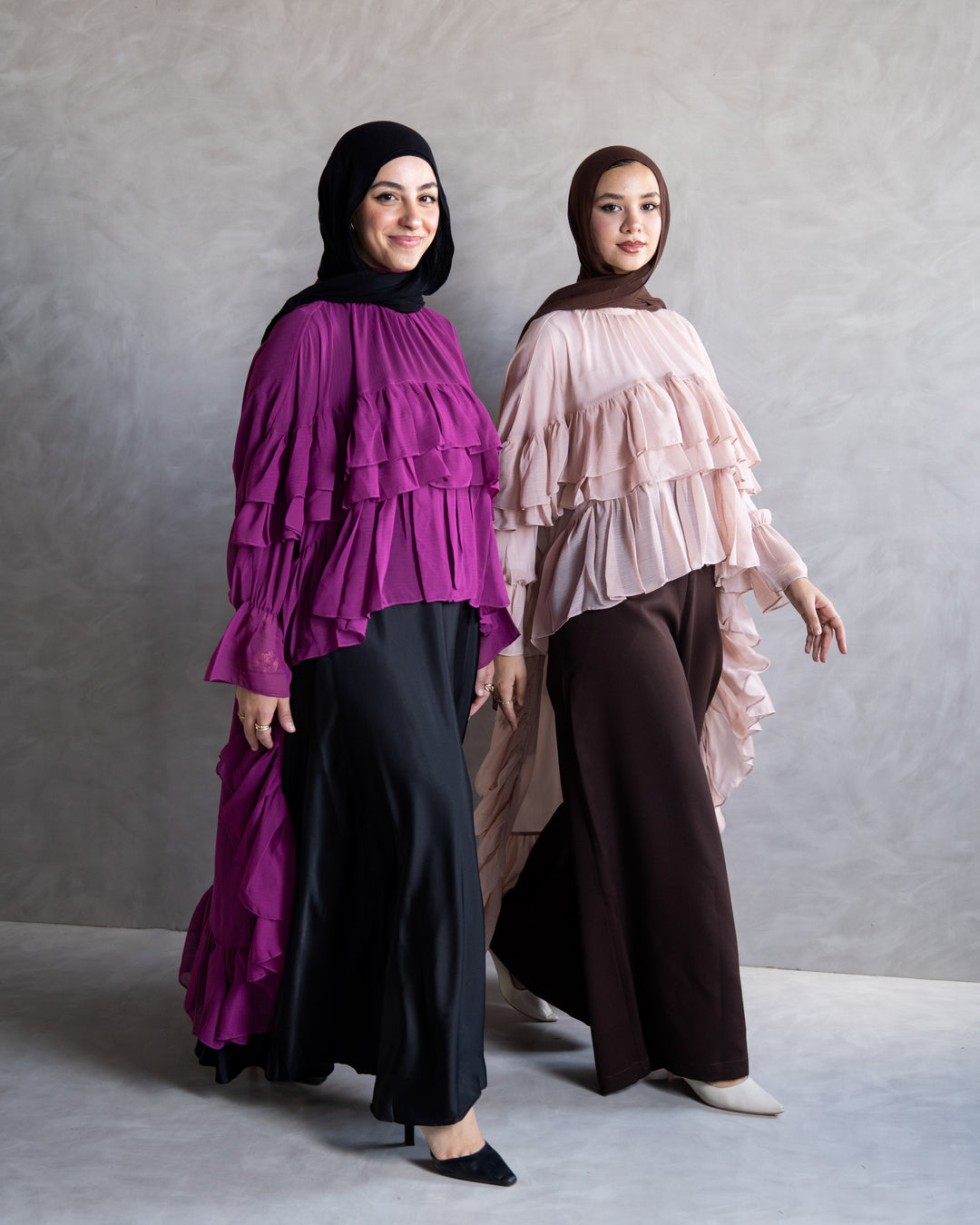 Ruffled Chiffon Cape