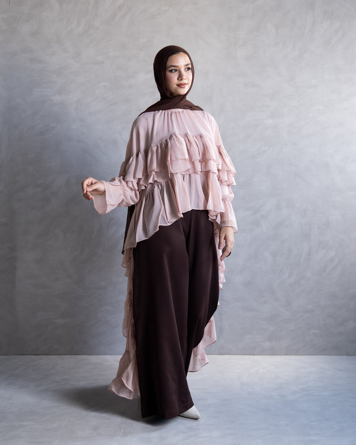 Ruffled Chiffon Cape