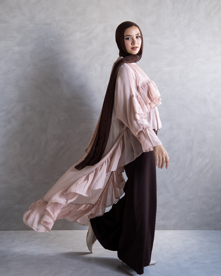 Ruffled Chiffon Cape