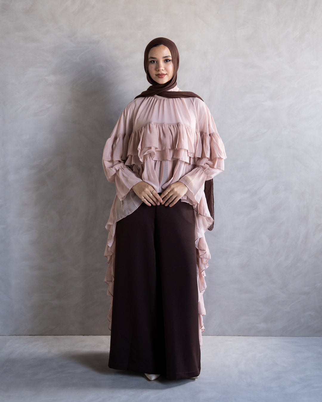 Ruffled Chiffon Cape