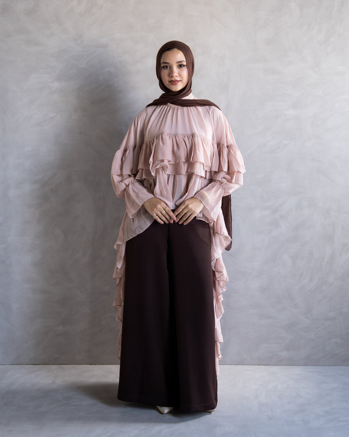 Ruffled Chiffon Cape