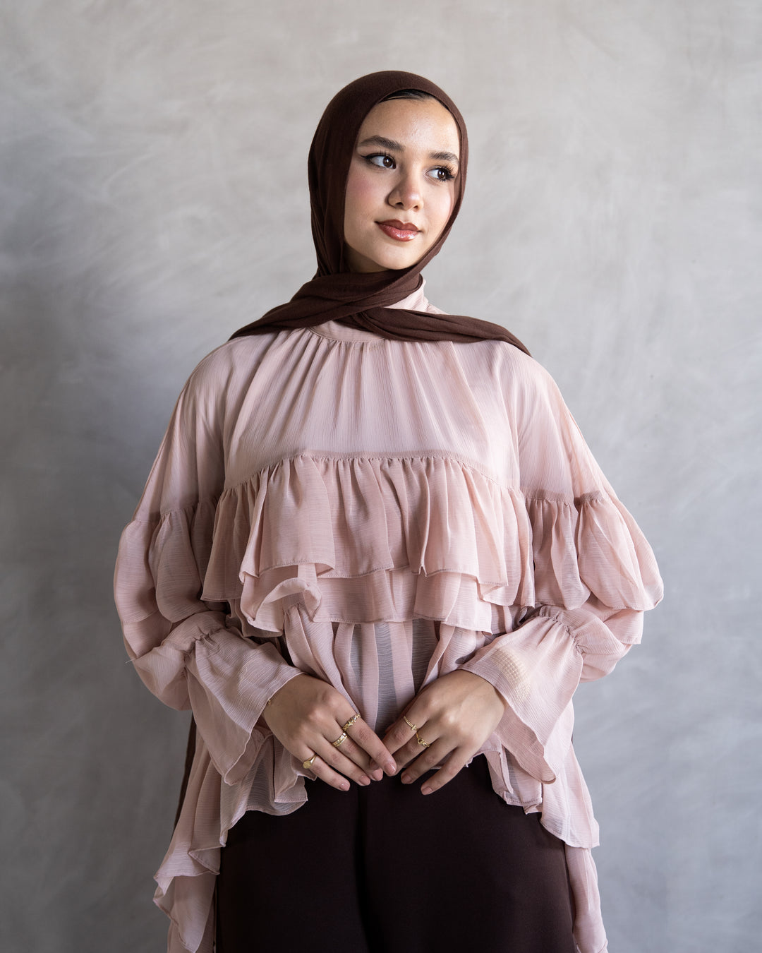 Ruffled Chiffon Cape