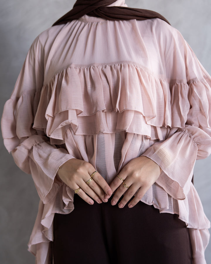 Ruffled Chiffon Cape