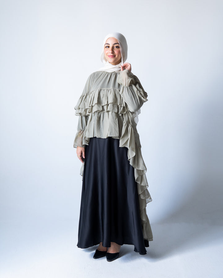 Ruffled Chiffon Cape