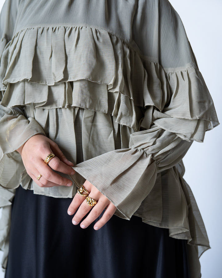 Ruffled Chiffon Cape