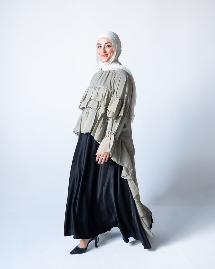 Ruffled Chiffon Cape