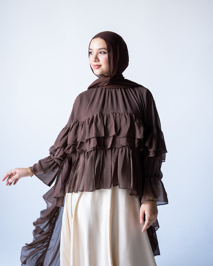 Ruffled Chiffon Cape