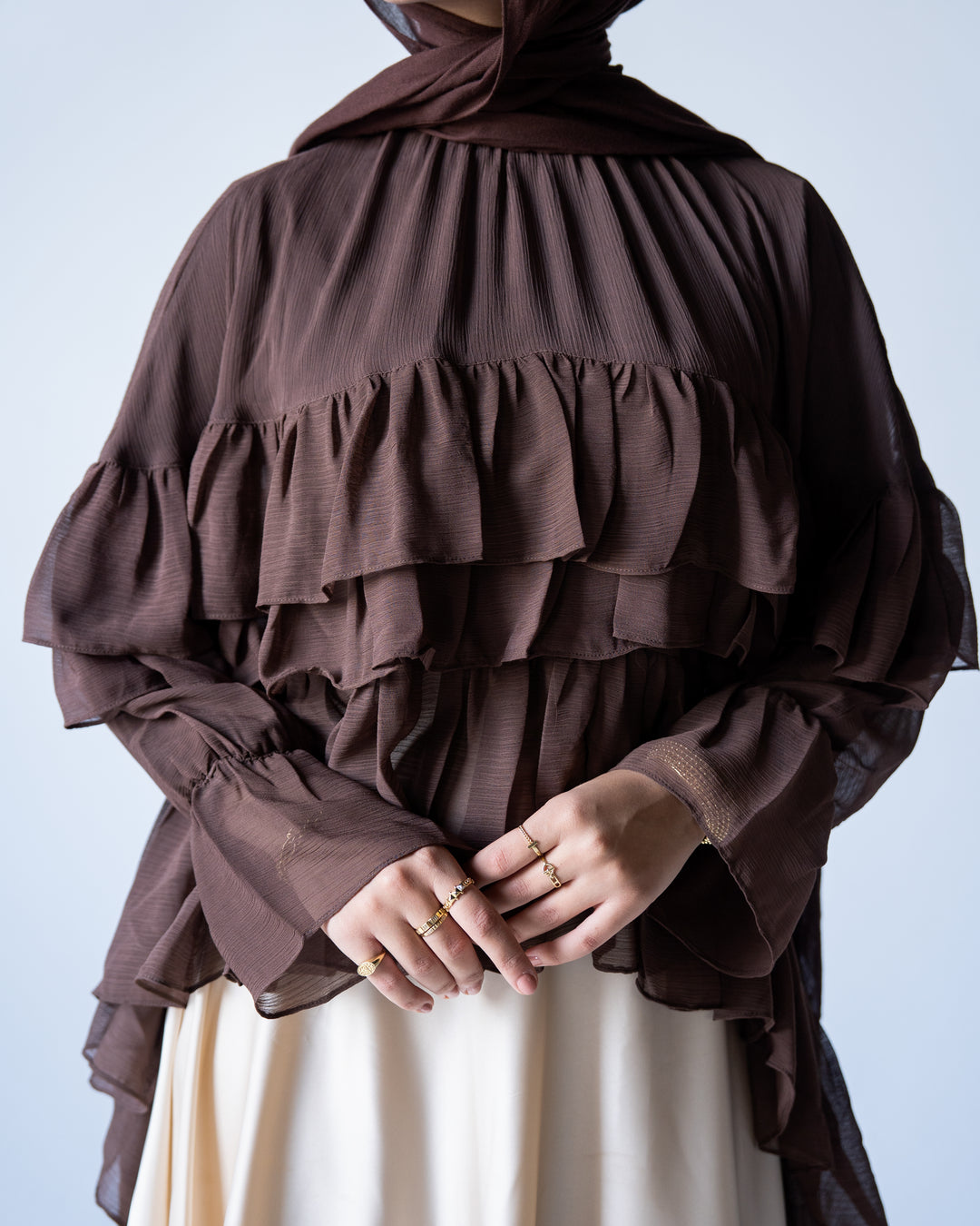 Ruffled Chiffon Cape