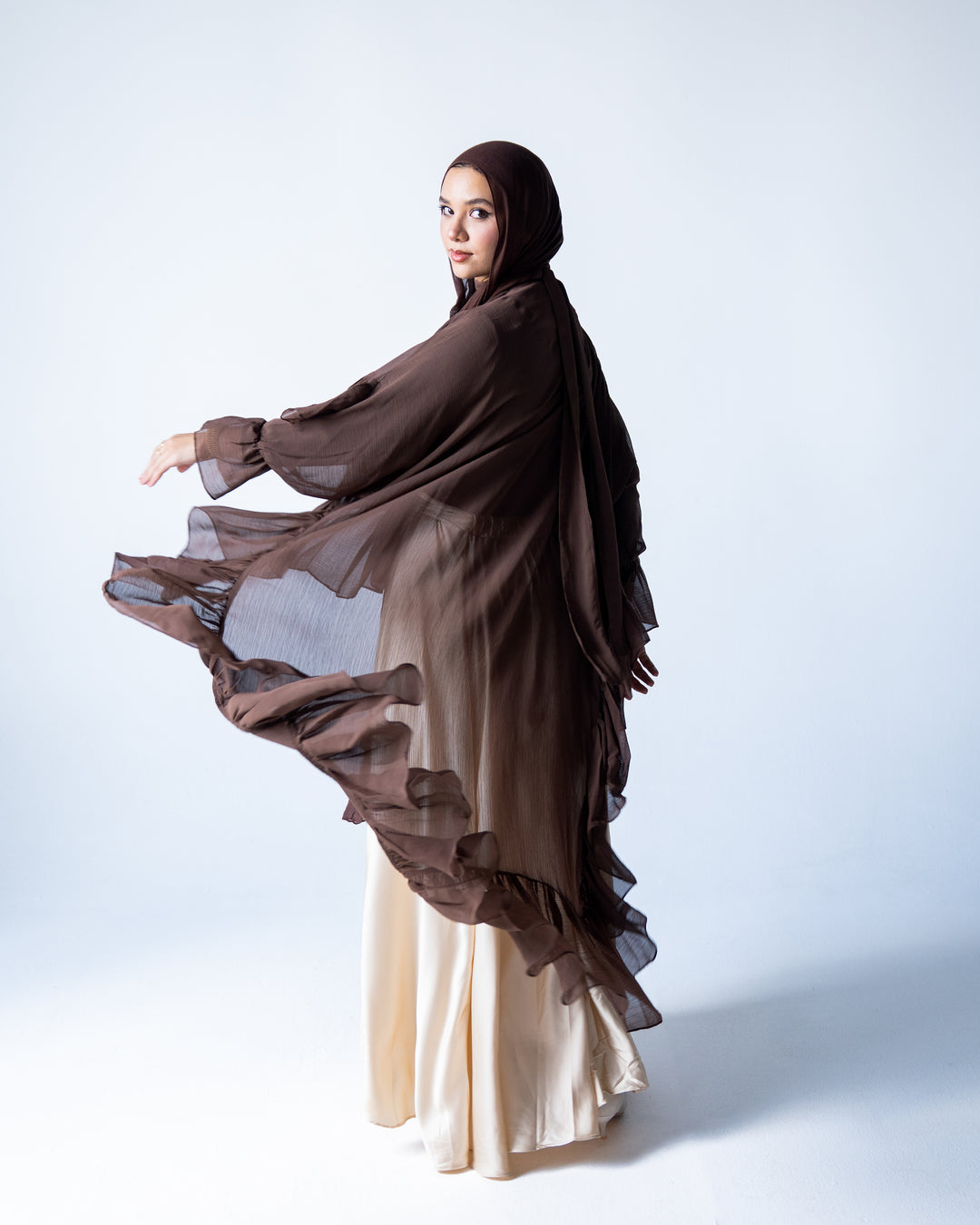 Ruffled Chiffon Cape